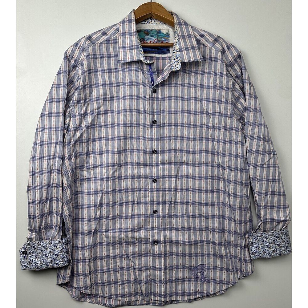 Robert Graham Men's 2XL Geometric Long Sleeve Button‎ Up Sport Shirt Multicolor